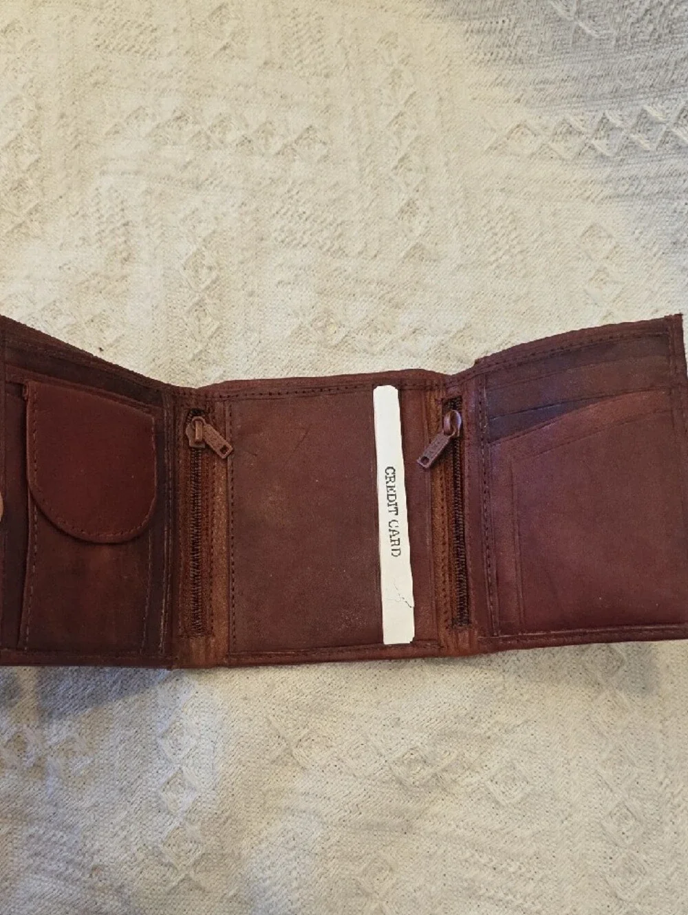 Brown Leather 'Mexico' Trifold Wallet